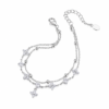 【LULLE】「Fleur de Rosée（フルール・ド・ロゼ）」2連フラワーブレスレット Silver925 華奢 大人可愛い